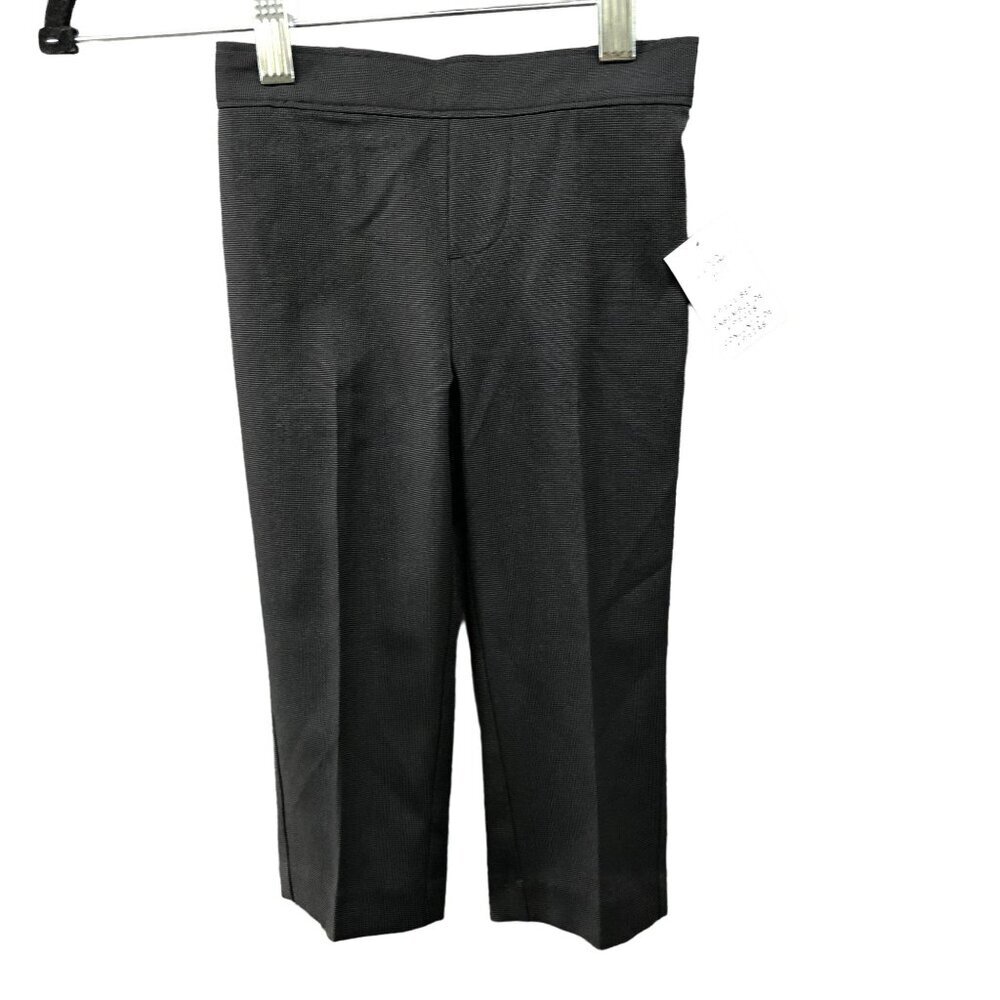 NWT Van Heusen Boys 2T Pull On Dress Pants Black Dark Gray Straight‎ Leg